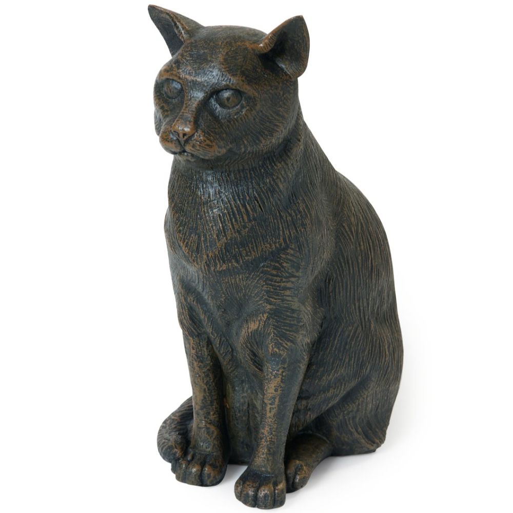 Cast Resin Sitting Cat Urn