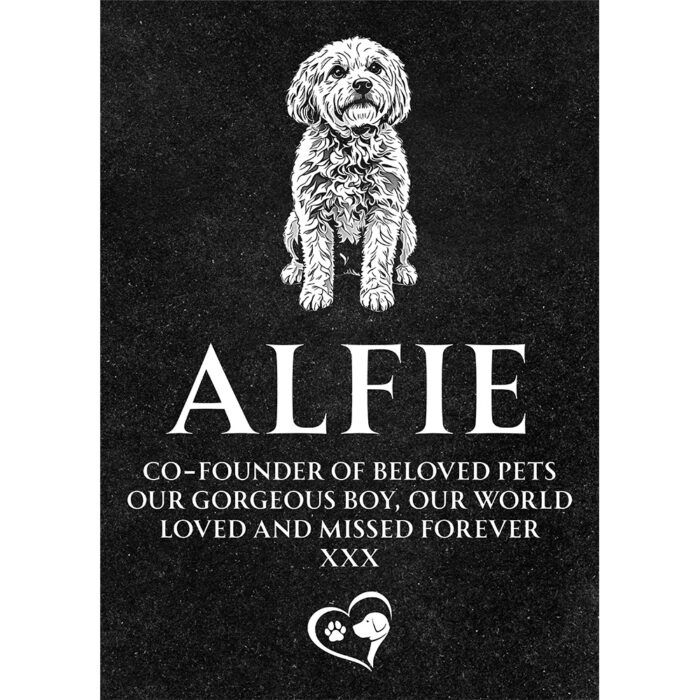 Black Granite Bespoke Memorial Portrait Plaque 40cm x 30cm - Image 2