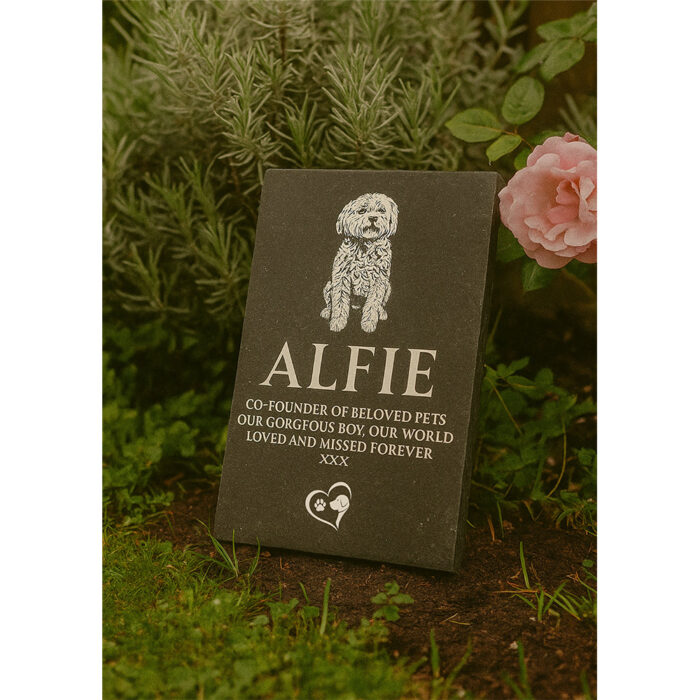 Black Granite Bespoke Memorial Portrait Plaque 40cm x 30cm