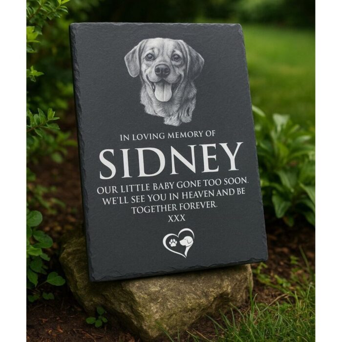 Welsh Slate Bespoke Pet Memorial Portrait Plaque 33cm x 24cm
