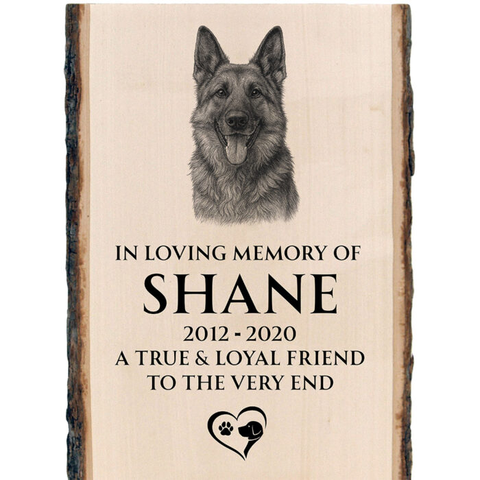 Bass Wood Bespoke Pet Memorial Portrait Plaque 33cm x 24cm - Image 2