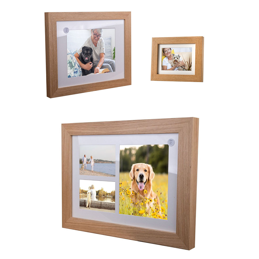 Freestanding and Wall Mounted Urn Natural Oak Photo Frame for your Pets Ashes